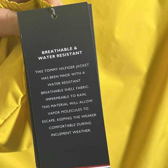 Tommy Hilfiger Men's Rain Jacket Size XXL Yellow Water-Wind Resistant Breathable - Picture 11 of 16